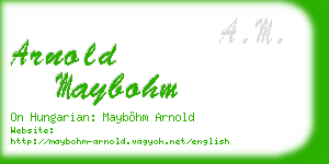 arnold maybohm business card